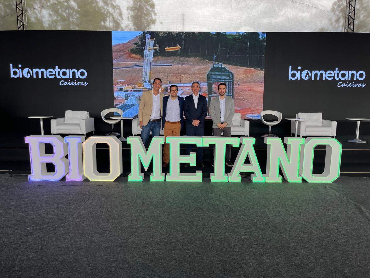 Luciano Vilas Boas, Daniel Sena, Mauricio Moreira e Oliver Jones na inauguração da Biometano Caieiras.