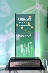 Premiação recebida pela GNR Fortaleza, projeto referência no Brasil na produção de biometano